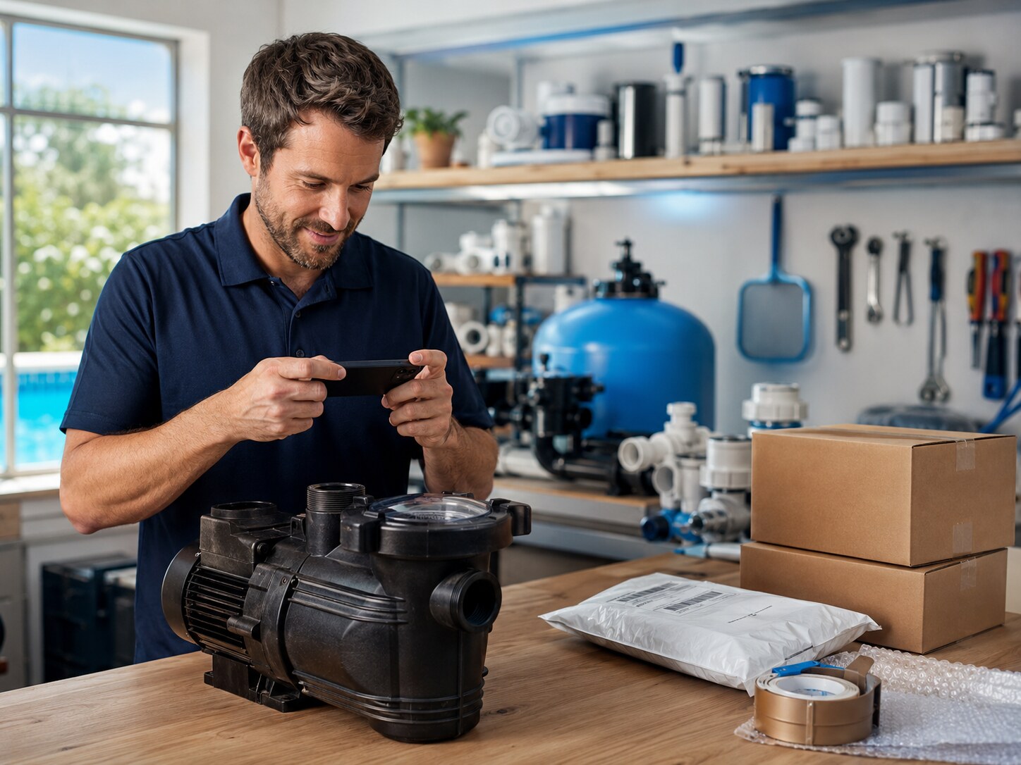 Pool professional photographing equipment for a free online quote
